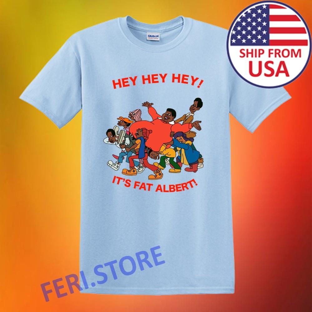 

Fat Albert Hey Hey Hey Cartoon Men s Light Blue Size S-5XL S