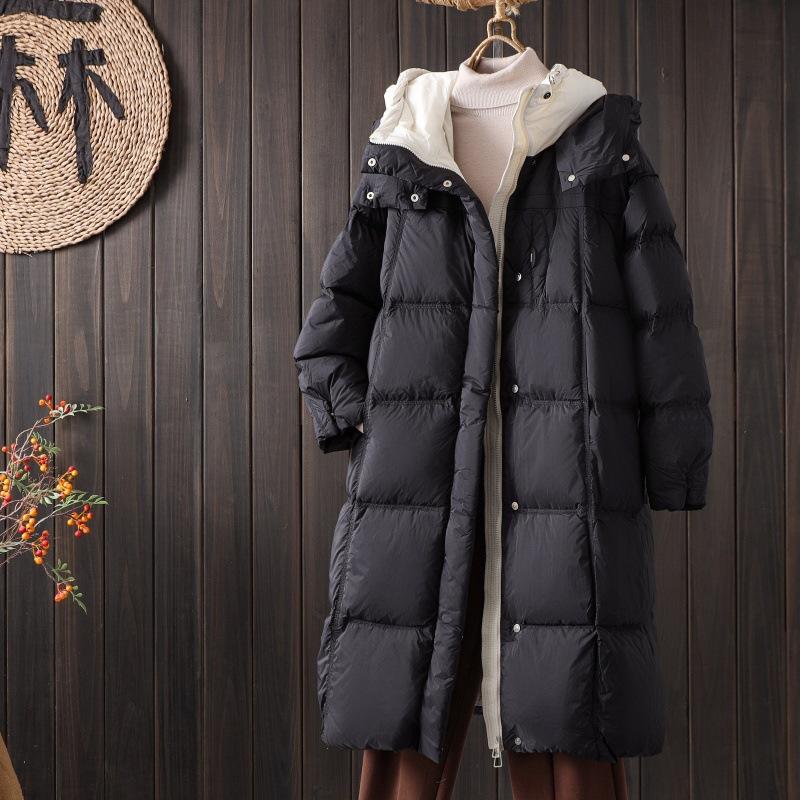 Winter 2026 New Hooded Knee Long Fashion Warm Thickened Cotton Clothes