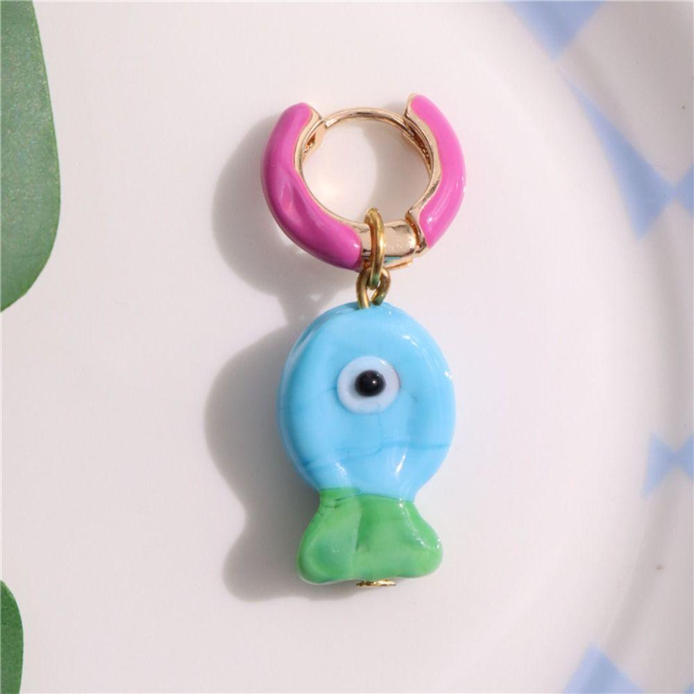 Starfish Charms Ear Buckle Lip Hoop Earrings Simple Enamel Fish Earrings  Party