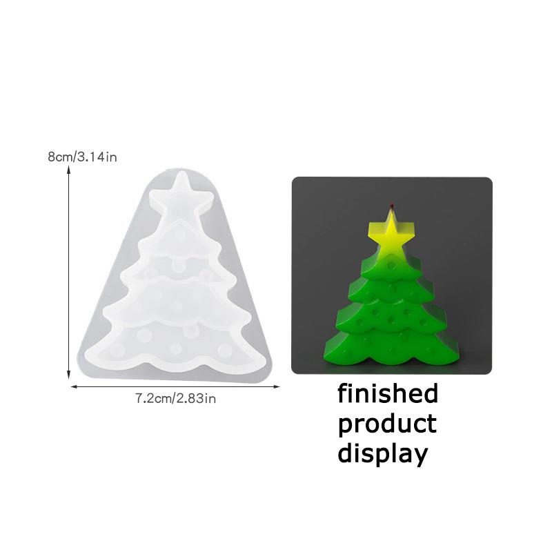 WTEMPO DIY Resin Silicone Molds Christmas Tree Snowflake Reindeer Pattern Design Ornaments Making Molds Christmas-themed Candles Making Molds