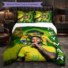 Set Biancheria da Letto a 3 Pezzi Squadra Nazionale di Calcio del Brasile Morbido Set Copripiumino con Federe Set Decorazione Camera da Letto per la Casa