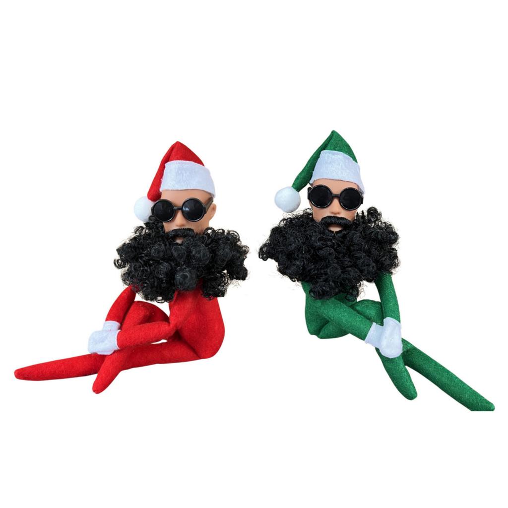Christmas Plush Doll  Red And Green Elves For Home Decoration, Xmas Ornaments Tabletop Home Offices Decor, Fun Toys Gifts And Christmas Decorations