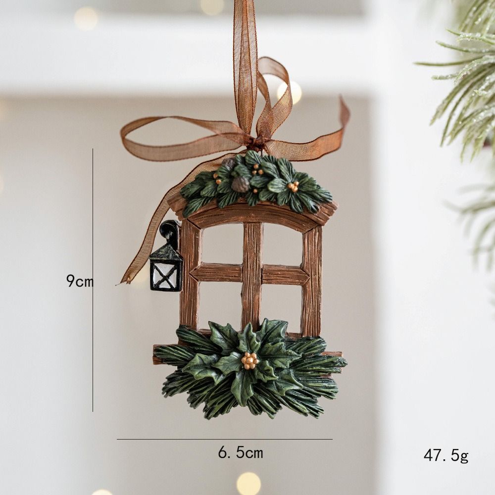 Resin Christmas Tree Decoration DIY Decor Painted Ornaments Christmas Resin Pendant  New Year Party