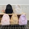 Schoolbag Korean In Cream Wind Bow Folded Backpack Female Soft Huhu Sweet Light Pink Fairy Travel Backpack