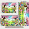 Cartoon Spring Cherry Blossom and Flower Backdrop Kids Party Photo Booth Background Banner