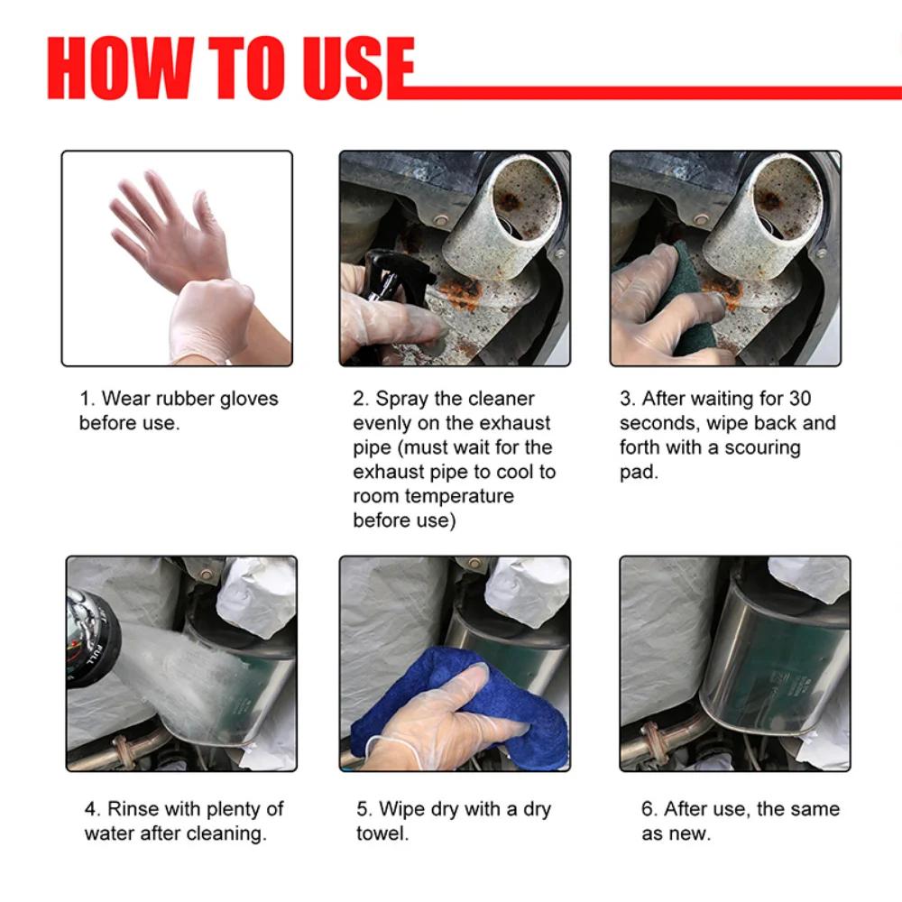 30ml Car Exhaust Pipe Cleaner Kit Multi-Purpose Metal Pipe Derusting Spray Rust Remover Car Motorcycle Maintenance