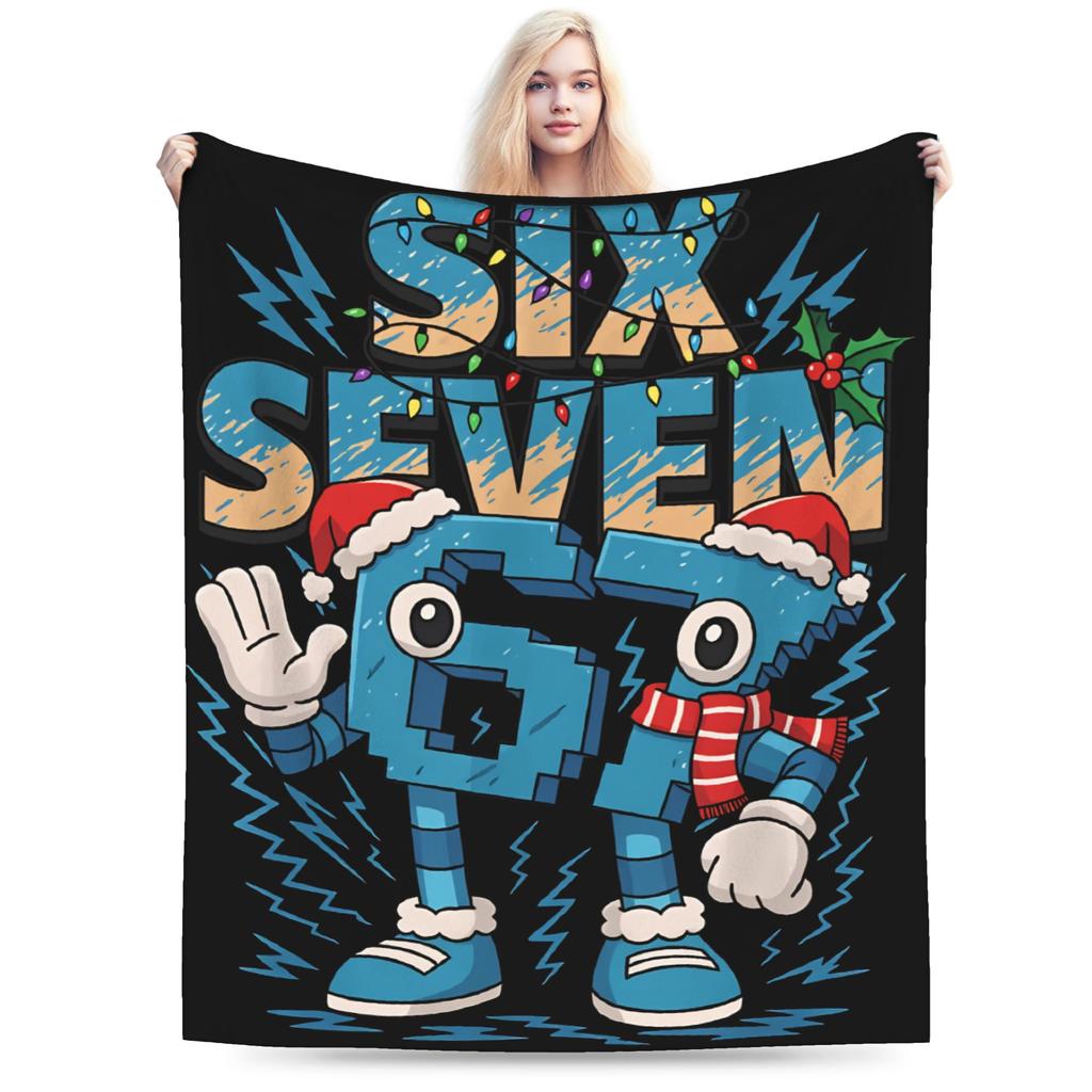 Kids Meme 67 Six Seven 6 7 Italian Brainrot Super Soft Blankets  Kids Plush Throw Blanket Print Flannel Bedspread Sofa Bed Cover
