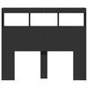 LED Headboard with Shelves Black 120 x 17 x 102 cm