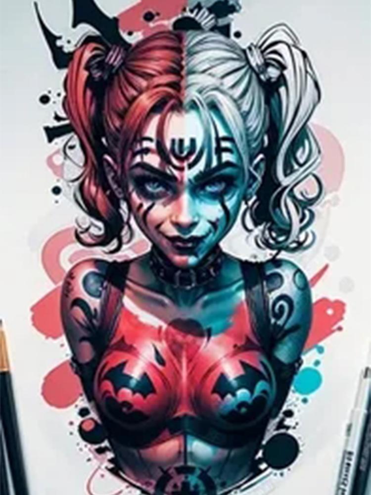 5D DIY Diamond Painting Skull Face Woman Rhinestone Mosaic Tattoo Girl Diamond Embroidery Art Mosaic Home Decor Handmade Gift