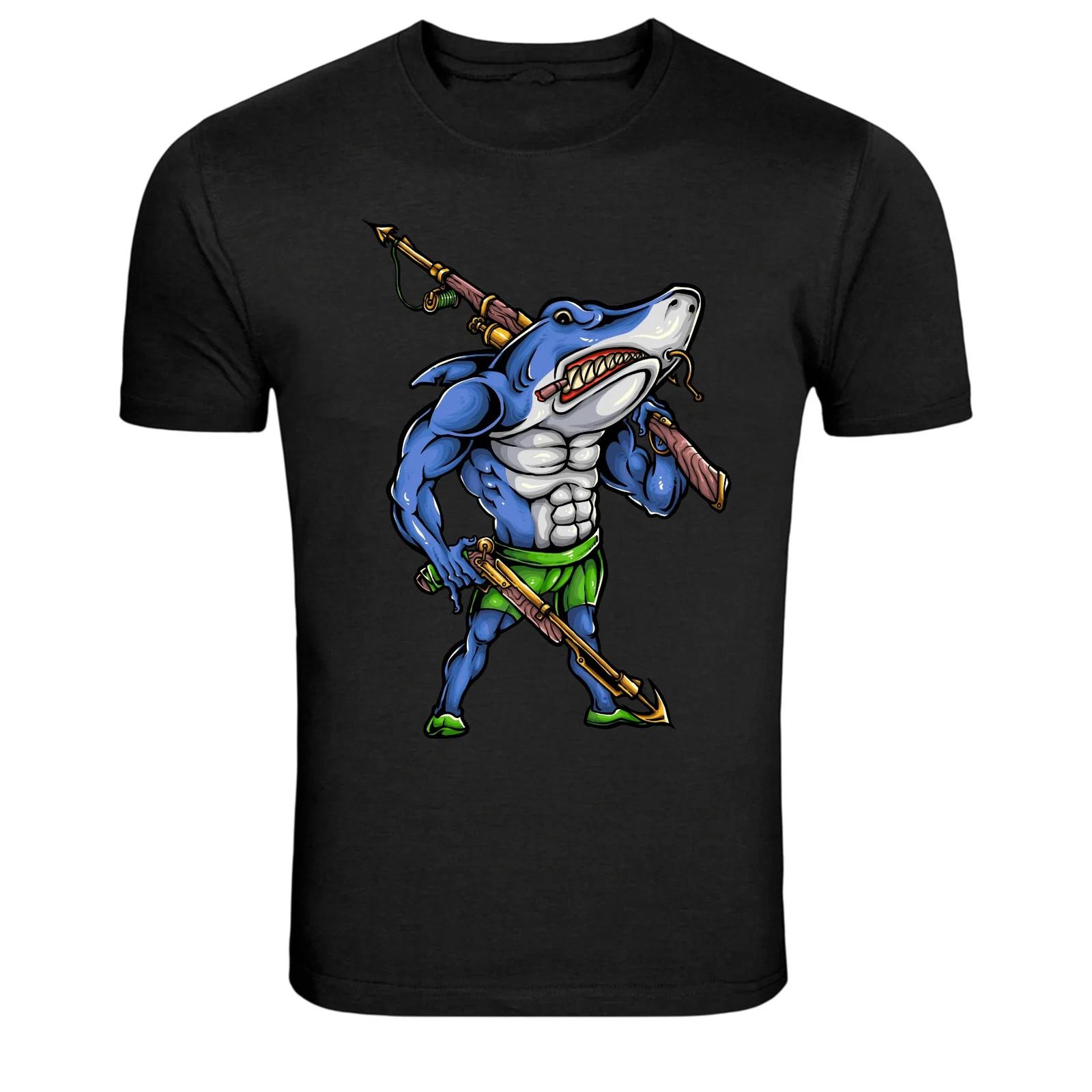

Muscle Shark Spearfishing Hunter Graphic T-Shirt 2XL