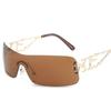 Lunettes de soleil vintage élégantes pour femmes Punk Y2K Hip Hop Sans monture Branches en métal Lunettes de soleil pour femmes Européennes Américaines Lunettes de soleil pour femmes