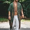 2026 Zomer Herenmode Bedrukte Cape Jas Casual Strand Zonbescherming Shirt Lichtgewicht Buitenlos Streetwear Jack