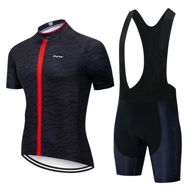 Unisex Cycling Jersey Set Short Sleeve Bib Shorts Breathable Moisture Wicking Bike Wear