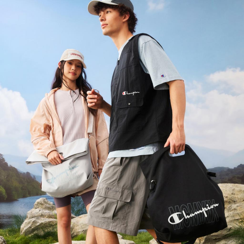 New Champion Fabric Backpack Shoulder Bag Unisex Light Blue Denim/Photon Gray/Black U5BACPU59