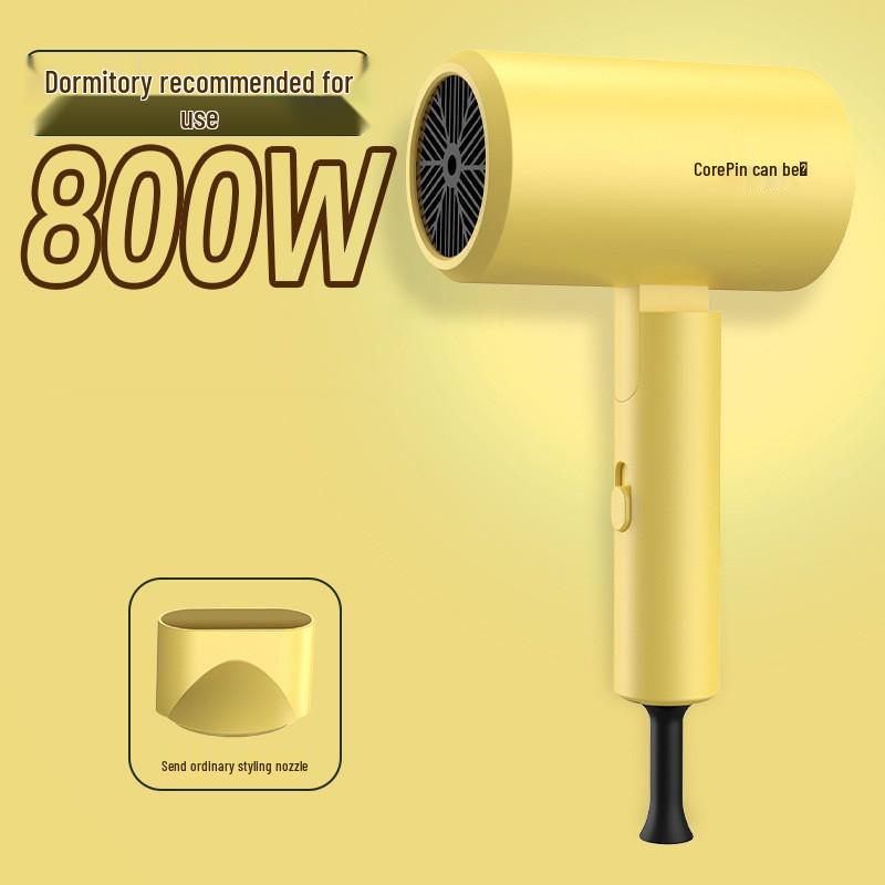 Compact 800W Hair Dryer for Dorms - Portable, Low Power, Dual Voltage: EU/US Standards