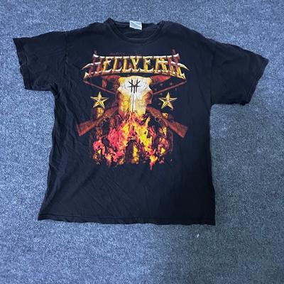 T-ShirtHanes Hellyeah T-Shirt Mens Size L Black Heavyweight Cotton Band Graphic Tee