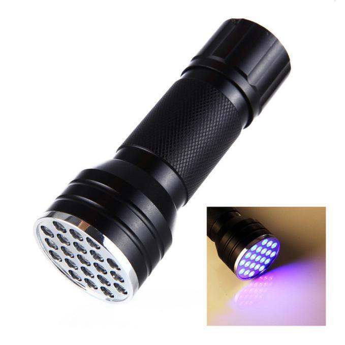 

21 LED 395 nM UV Ultra Violet Blacklight Flashlight For CSI Inspection Light