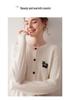 2025 A/W 100% Pure Cashmere Cable Knit Embroidered Cardigan
