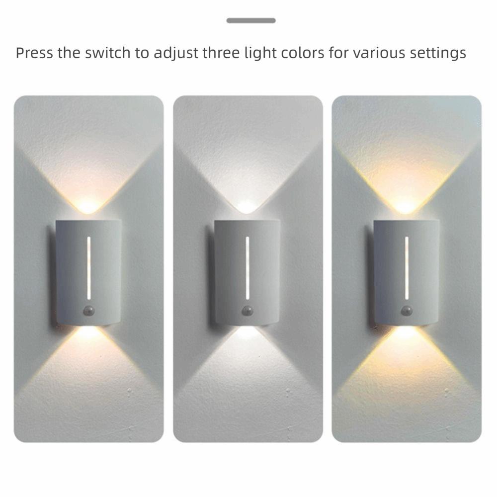 3 Colors Motion Sensor Night Light Eye Friendly Magnetic Wall Lamp LED Wall Sconce  Porch