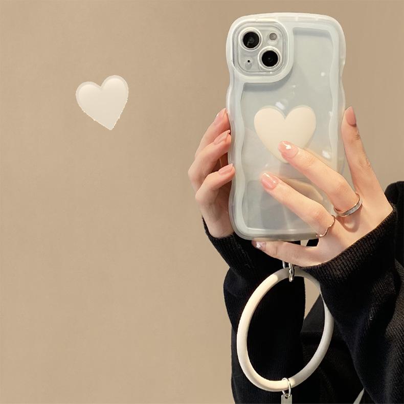 Applicable To Apple 14 Promax Mobile Phone Case Wavy Bracelet IPhone 15 Protective Case 13 Transparent Silicone