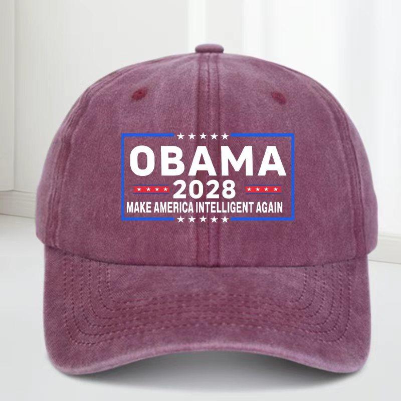Obama 2028 Unisex Basebollkeps, en design som gör Amerika smart igen, med justerbar storlek