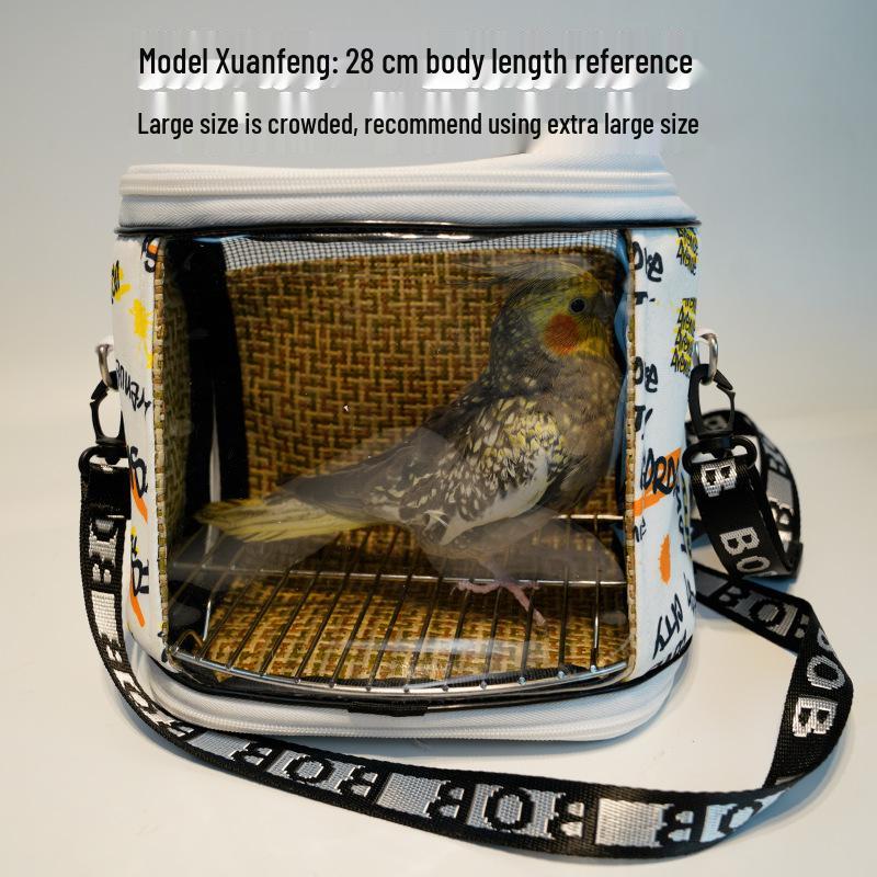 Portable Parrot Bag: Breathable, Transparent, Crossbody Carrier for Budgie & Cockatiel - Detachable Design for All Seasons