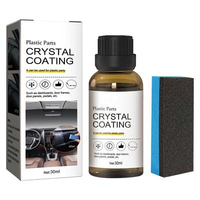 30ml Obnovovač plastů pro auto Snadno použitelný Obnova plastových dílů Krystalový povlak Obnovovací prostředek s houbičkou Dlouhotrvající