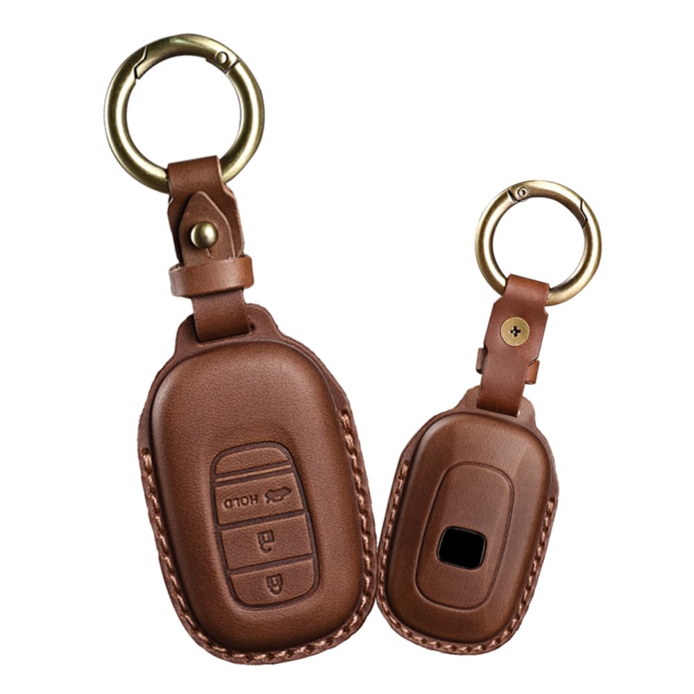 

ONTTO Honda Smart Key Case, Key Cover, Keychain, Genuine Leather, Stylish, For HONDA, Civic коричневий
