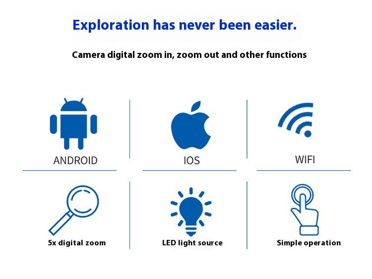 Wifi Wireless Mobile Phone Microscope Biological Magnifying Glass Observation Pigeon Eye Repair Circuit Board 1600X