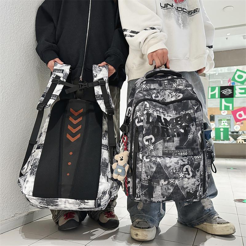 Graffiti Junior Senior High School Student Schoolbag Men's Large Capacity Computer Backpack