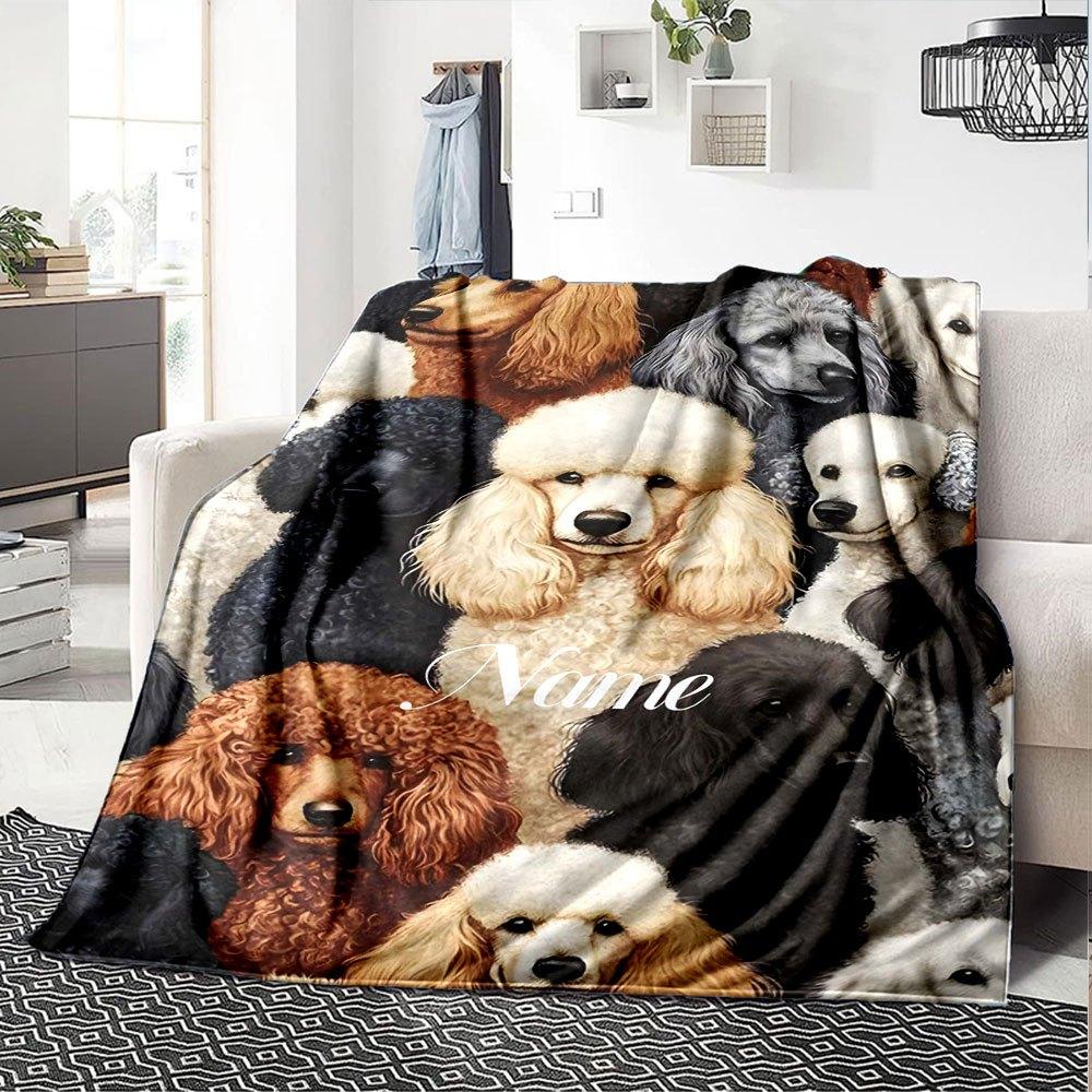 Poodle Themed Home Customize Your Name Blankets Soft And Cozy Lightweight For Year Round Use Perfect For Picnics Sofa Office Bed Living Room Ideal