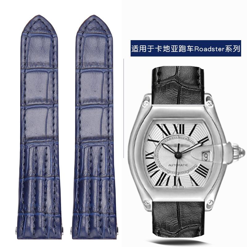 

19mm 20mm For Cartier Roadster W6206018 W6206017 Nylon Watchband Men Canvas Quick Metal adapter Cowhide Watch Strap accessories 20mm