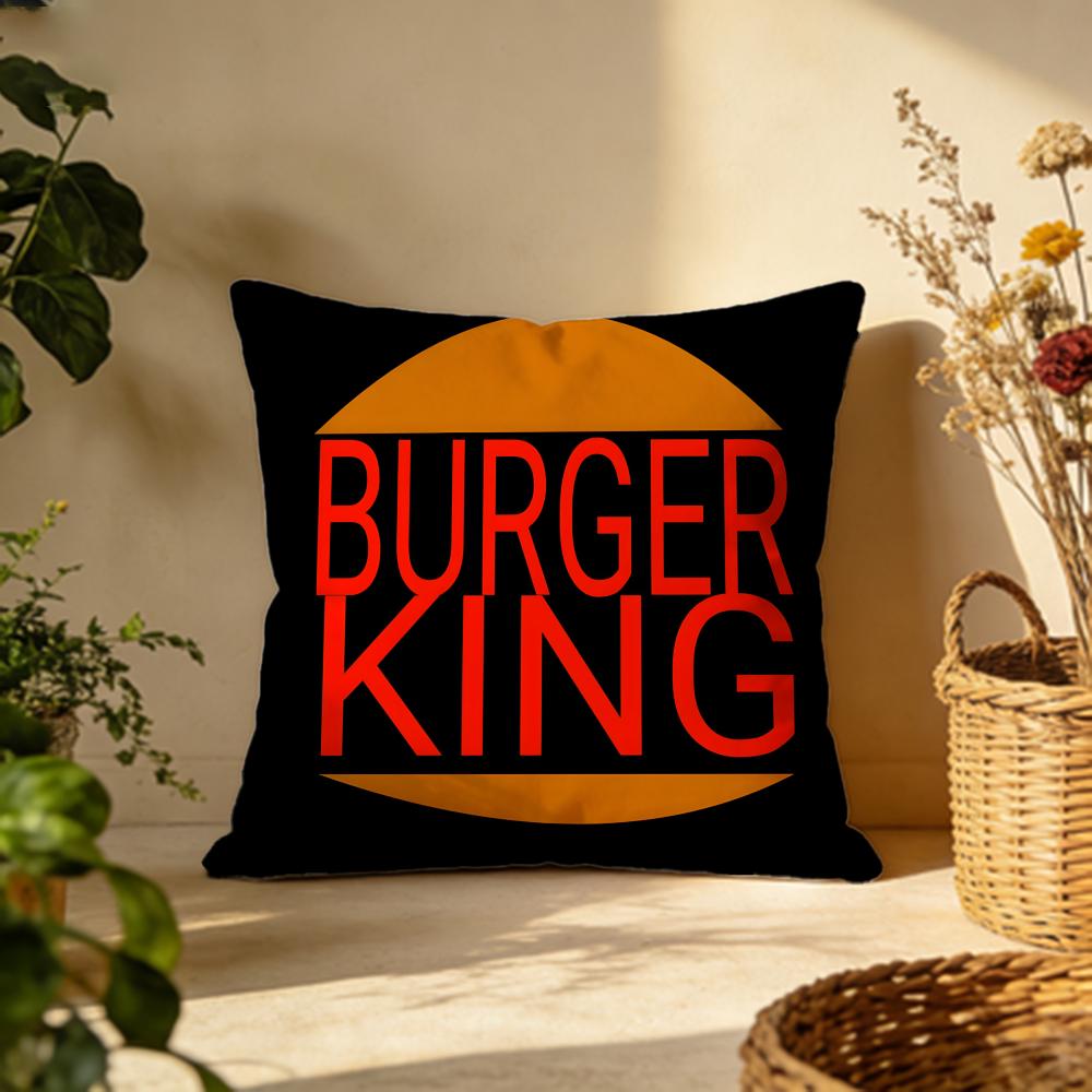 Stylish BBurger Kingful Cushion Cover Versatile DoubleSided Pillow Case Fit for Sofa Bed Car  Daily Decor