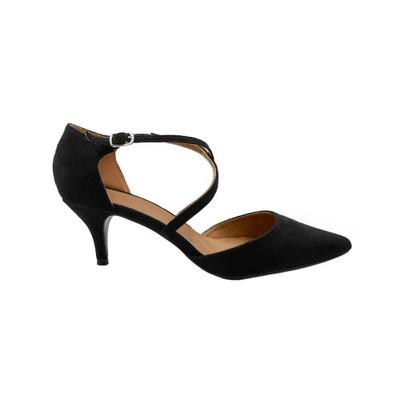 Womens/Ladies Kennedi Suede Crossover Strap Kitten Heel Shoes
