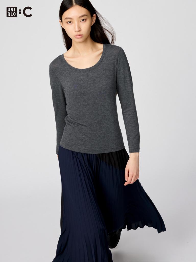 Uniqlo HeaTTech Cashmere Blend U Neck T  Long Sleeve  exTra Warm