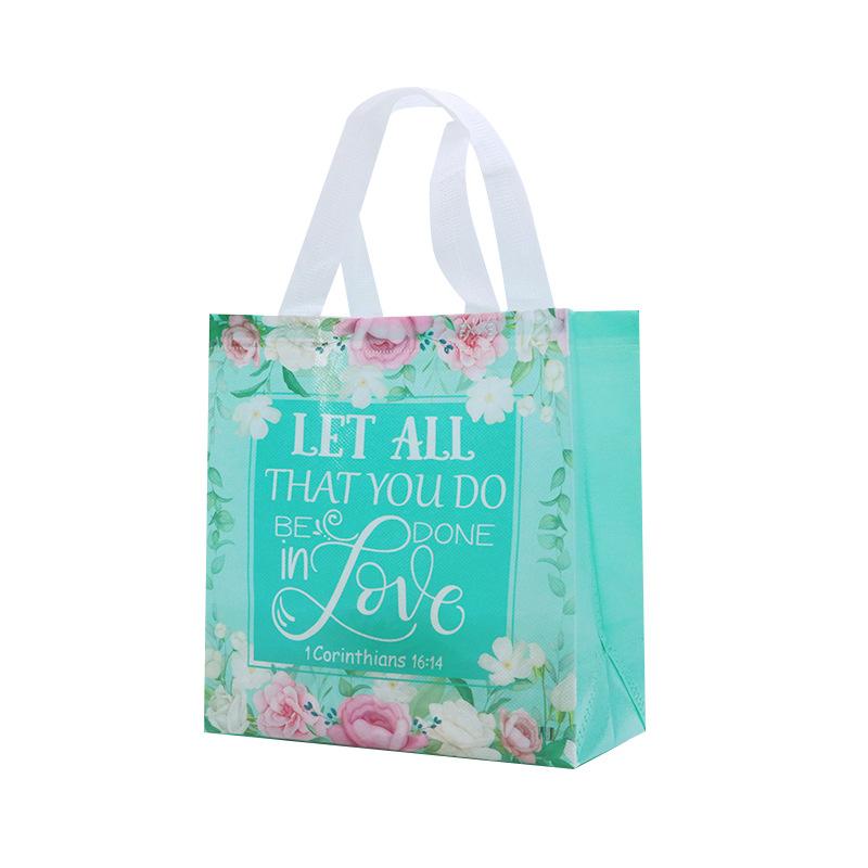 2026 New Product Bible Christmas Party Holiday Flowers Fashion Gifts Tote Bag Non-woven Bag