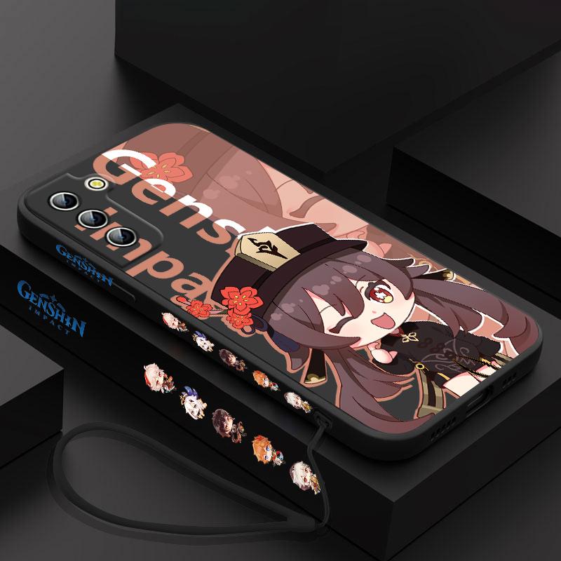

Чехол для телефона Genshin Impact Nahida HUTAO для Samsung Galaxy S23 S22 S21 S20 Pro FE Note 20 Plus Ultra Liquid с левой веревкой Samsung S20 FE 5G