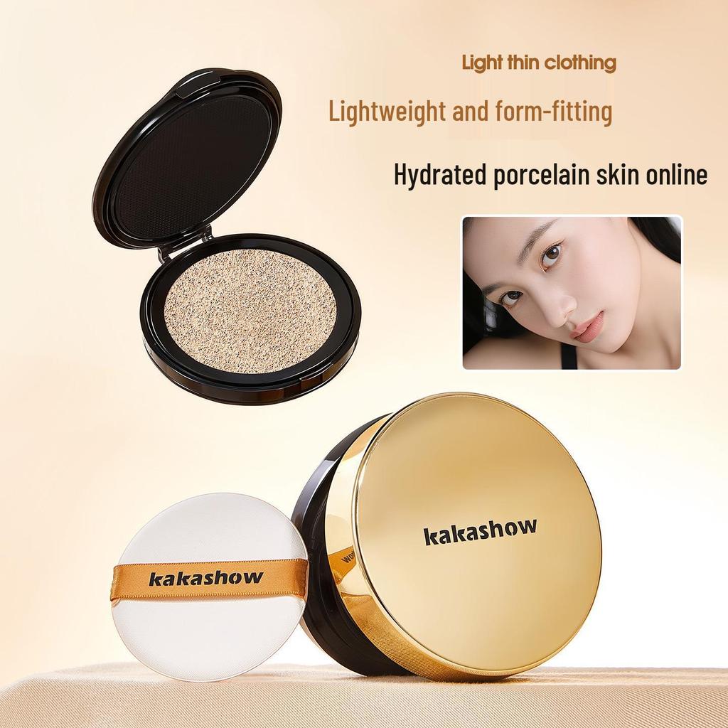 KaKashow Soft Focus Long-Lasting Waterproof Cushion Foundation: Creamy, Adherent, and Non-Caking for Flawless Skin.