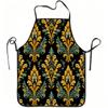 1pc Vintage Baroque Floral Print Apron, Durable and Easy To Clean, Adjustable Waistband, Polyester Material, for Kitchen Cooking, Gardening, Orchard P