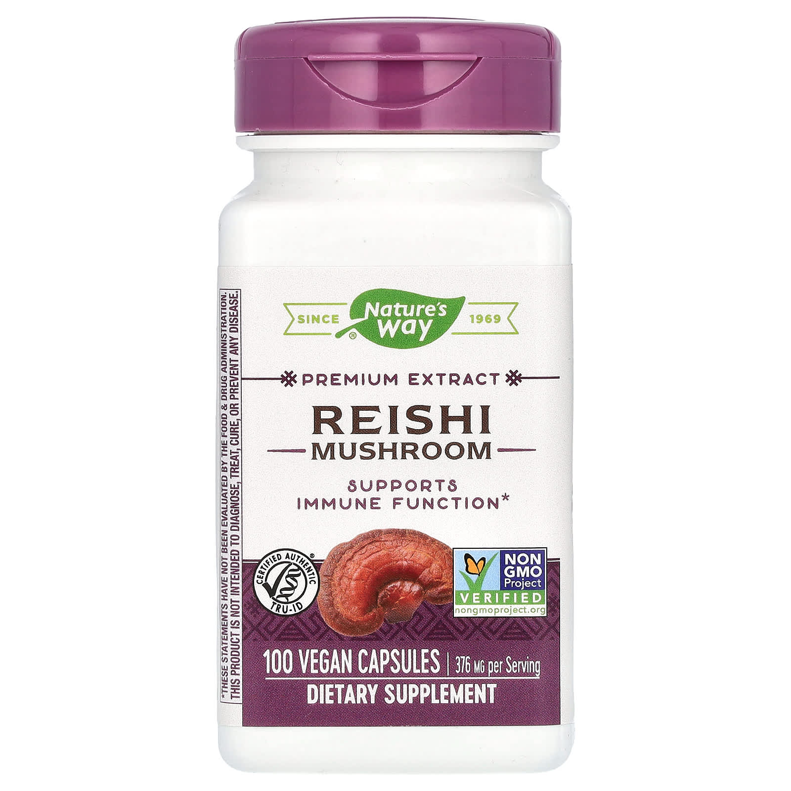 

Nature S Way, Reishi Mushroom, 376Mg, 100 Veggie Caps (188Mg per Capsule)