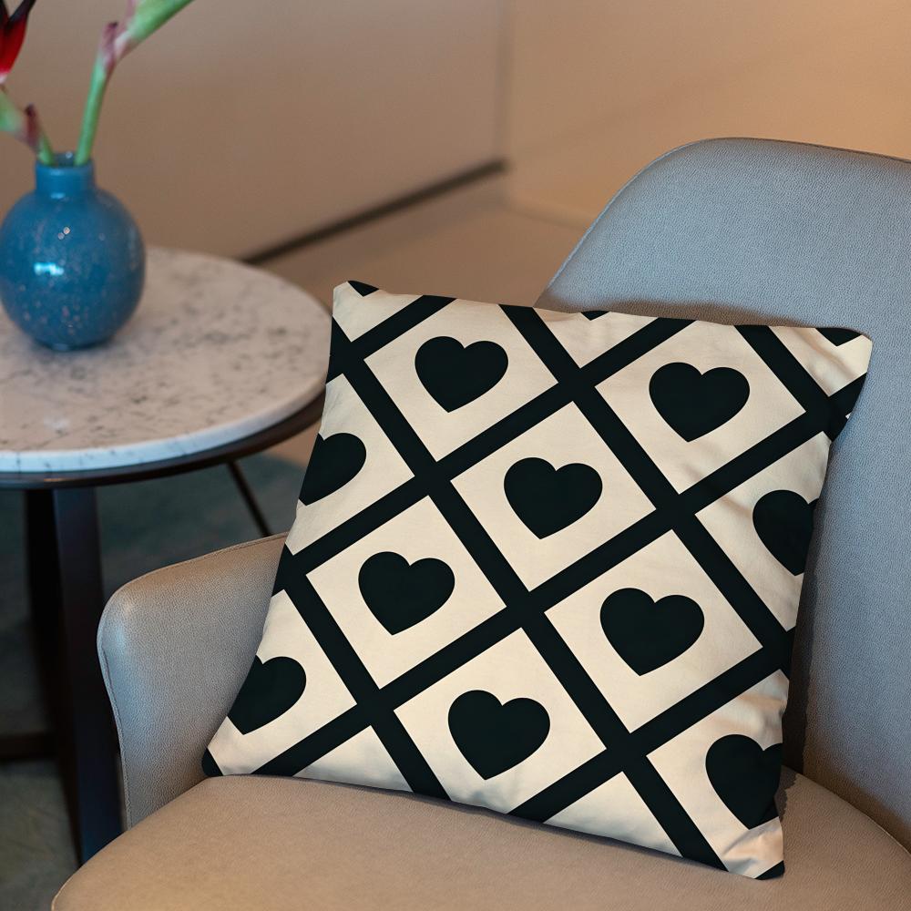 Fashion Love Heart Cushion Cover 2-in-1 Reversible Plush Pillow Cover | Car/Sofa/Bed | Perfect Gift