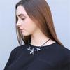 Crystal flower pendant women's Korean version short collarbone chain, European and American necklace sweater chain accessories