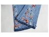 2022 Women's European & American Fashion Embroidered Denim Flare Pants