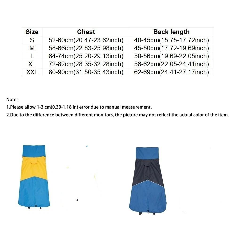 Adjustable Dog Rain Jacket Windproof Dog Rain Cloak Pet Waterproof Clothes  Night Walking