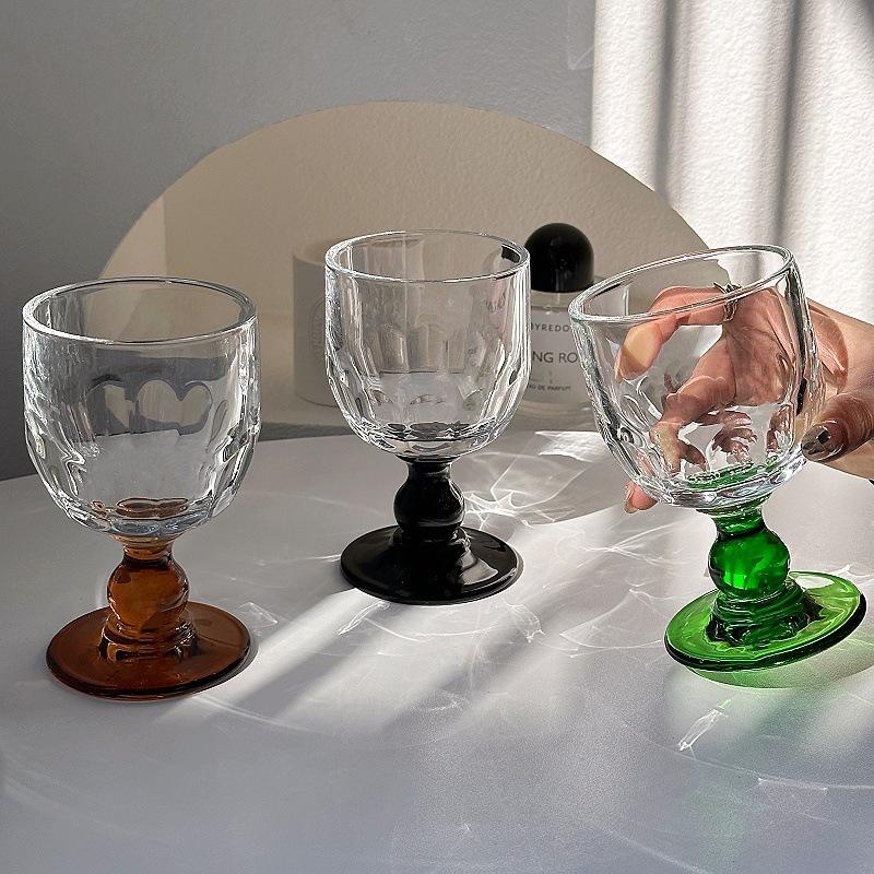 1PC Glass Cup Drinkware Medieval Goblet Premium Sense Retro Sparkling Fruit Wine Drinking Set Household Goods