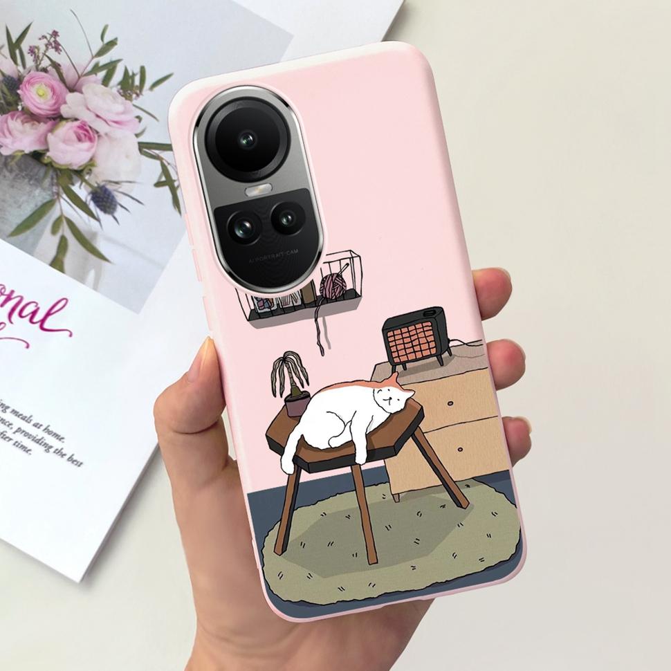 For Oppo Reno10 Case Luxury Colourful Painted Cover Soft Silicone Phone Case For Oppo Reno 10 Reno10 Pro 5G Back Cover Bumper