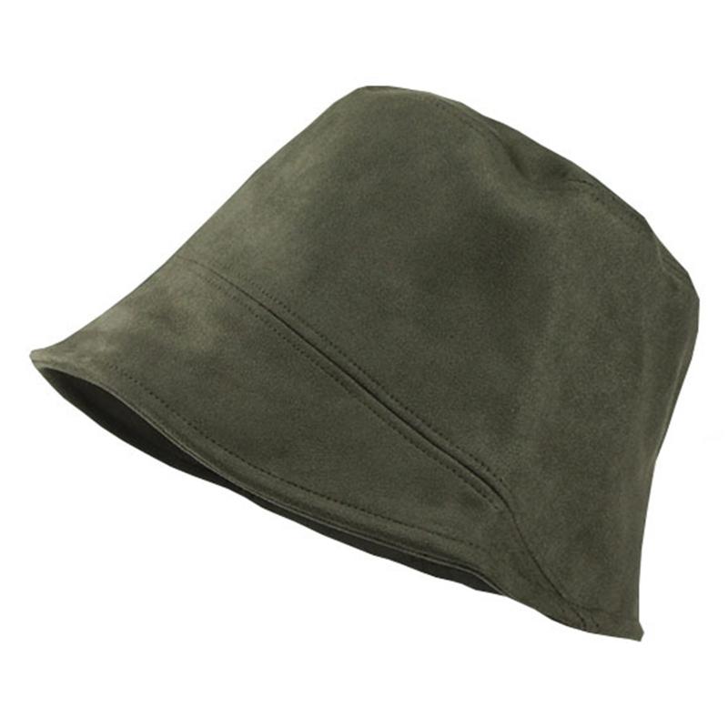 All-match Retro Suede Basin Hat Fashion Fisherman Hat Windproof Bucket Hat for Fall Winter Daily Wear Morning Workout