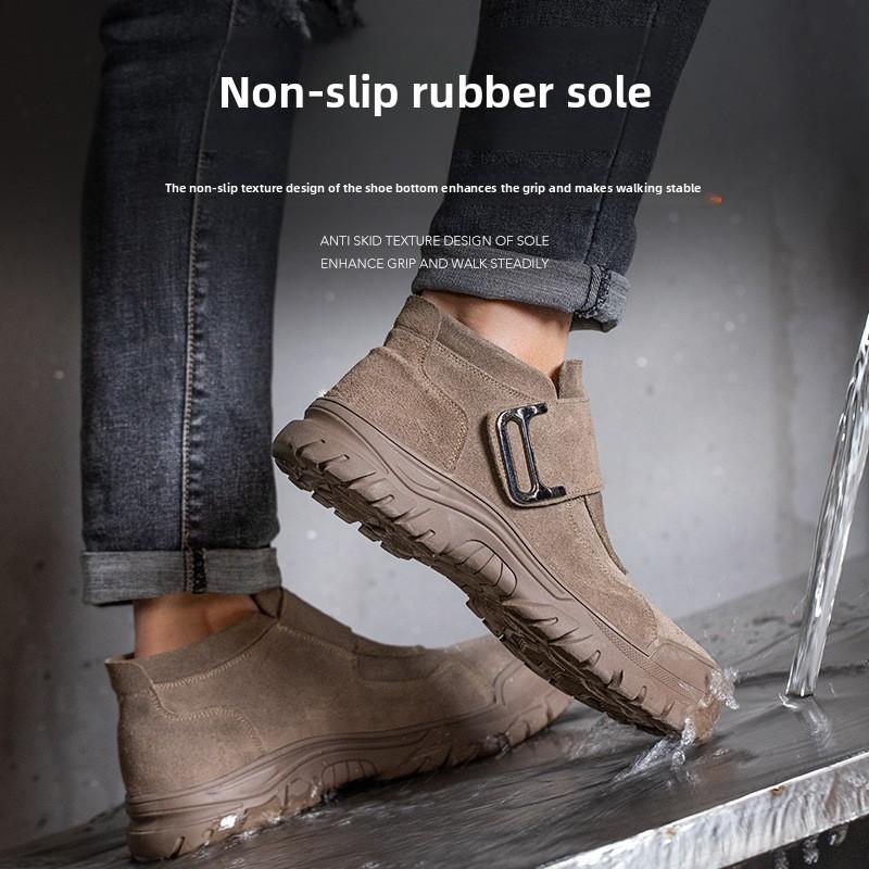Anti Spark Welding Shoes for Welder Anti Scalding Suede Safety Shoes for Work Anti Smashing Anti Puncture Working Shoes for Men