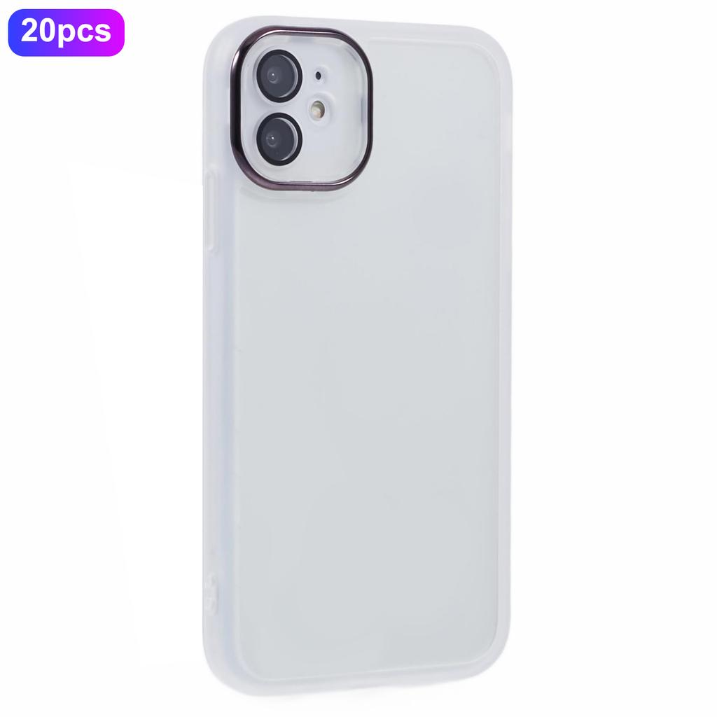 Bulk Purchasing 20Pcs For iPhone 12 Case Electroplated Camera Frame TPU Phone Cover Precise Cutouts