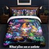 Gnome Theme Custom Text Or Name 3Pcs Bedding Set,1 Flat Sheet & 2 Pillowcases Personalized Home Bedding